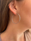 Silver Puffy Heart Hoops