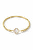 Mother of Pearl Clover Beaded Bracelet