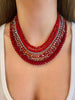 Red Tiara Statement Necklace