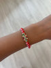 Pink & Red Prism Eye Macrame Bracelet