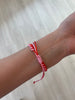 Pink & Red Prism Eye Macrame Bracelet