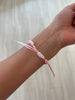 Pink & White Prism Eye Macrame Bracelet