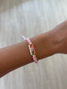 Pink & White Prism Eye Macrame Bracelet