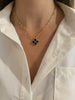 Swarovski Black Clover Petal Necklace