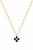 Swarovski Black Clover Petal Necklace