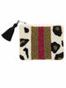 Golden Leopard Beaded Pouch