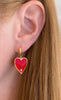 Red Big Enamel Heart Earrings