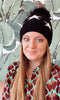 Black Stars Toque with Black Pom Pom