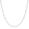 18K White Gold Vermeil Sterling Silver Long Link Chain