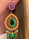 Yellow, Green & Purple Sofia Earrings