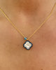 Turquoise Mother of Pearl Clover Necklace