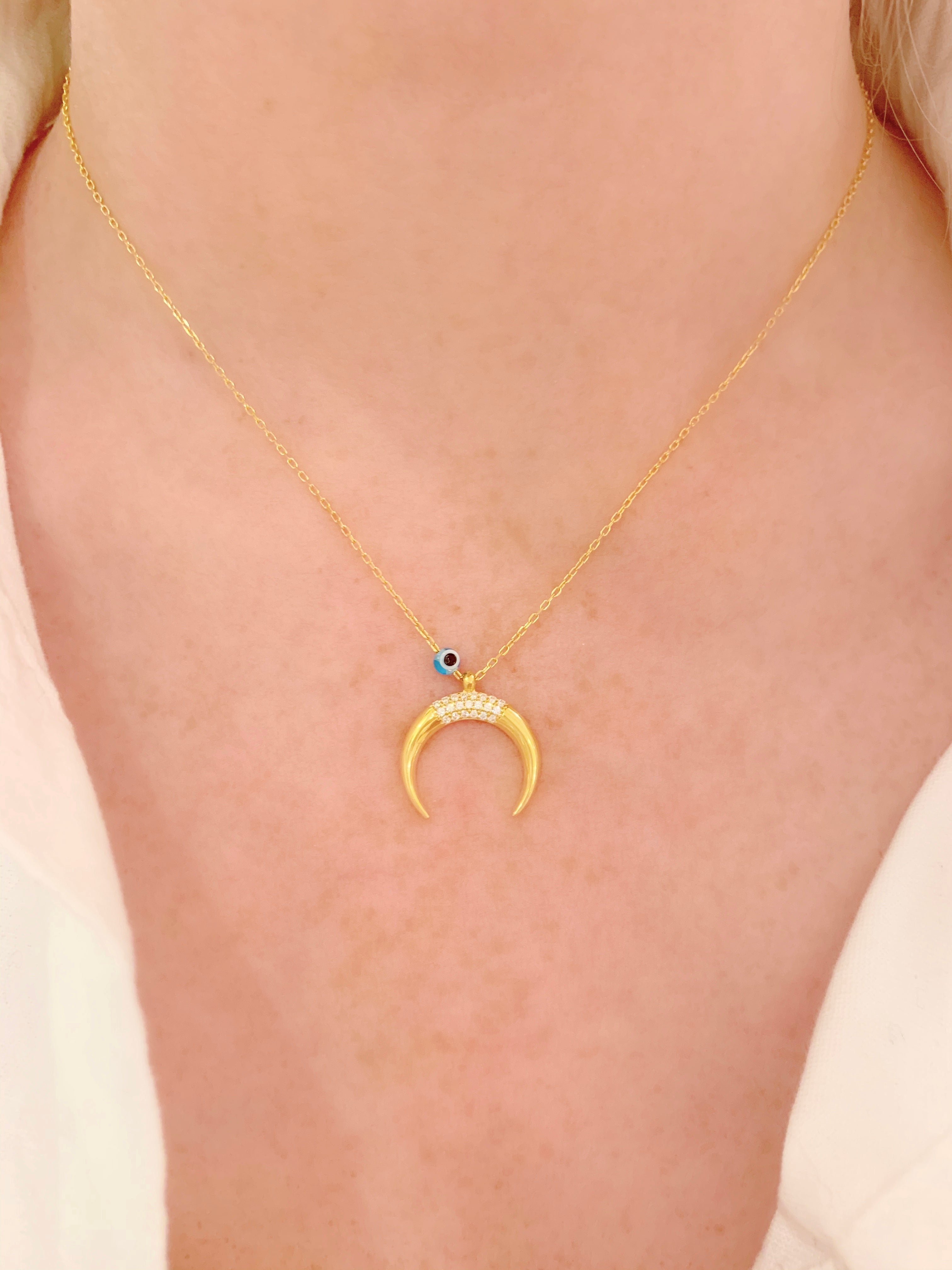 Necklace with deals crescent moon