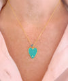 Turquoise Big Enamel Heart Necklace