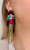 Pink Green Blue & Black Emilia Earrings