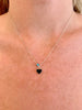 Black Mini Enamel Heart Necklace