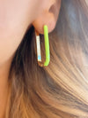 Enamel Clip Earrings