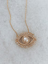 Pearl Eye With Lashes Necklace