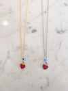 Red Mini Enamel Heart Necklace