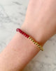 Red Crystal & Gold Beaded Bracelet