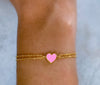 Pink Mini Enamel Heart Bracelet