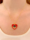 Red Guardian Eye Heart Necklace