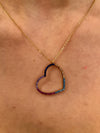 Rainbow Sideways Heart Necklace