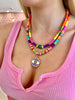 Green Yellow Purple Orange & Pink Mini Joy Natural Stone Necklace