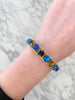 Blue & Gold Swarovski & Leather Bracelet