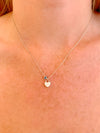 White Mini Enamel Heart Necklace