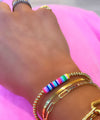 Beaded Rainbow Disc Bracelet