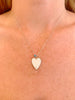 White Big Enamel Heart Necklace