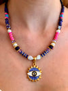 Blue Pink & Pearl Joy Natural Stone Necklace