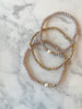 Lavender, Pearl & Gold Crystal Bracelet Set