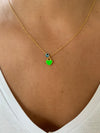 Lime Green Mini Enamel Heart Necklace