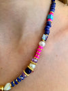 Blue Pink & Pearl Joy Natural Stone Necklace