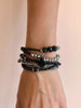 Black & Silver Georgia Wrap Bracelet