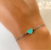 Turquoise Mini Enamel Heart Bracelet